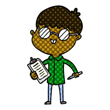 çizgi film çocuk gözlük takıyor