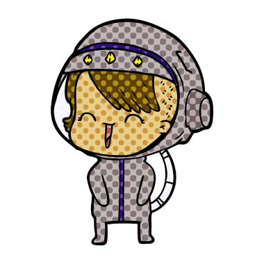 mutlu karikatür alan kız