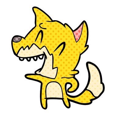 Tilki çizgi film gülen vektör çizim