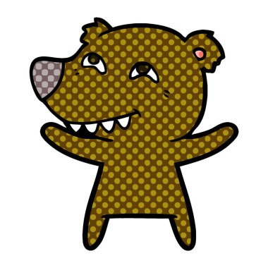 Diş gösterilen çizgi film ayı