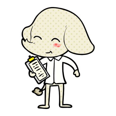 vektör çizim sevimli çizgi fil