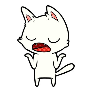 kedi omuzlarında shrugging konuşuyor