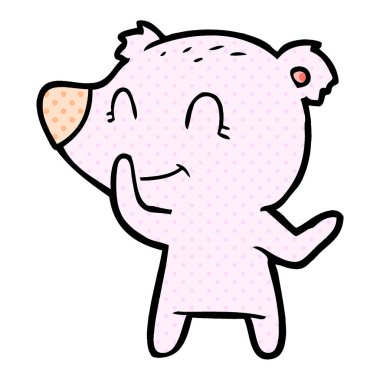 vektör çizim dost ayı çizgi film