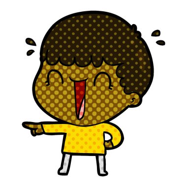 çizgi film adam işaret parmağı gülüyor