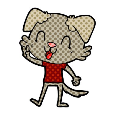 vektör çizim karikatür köpek gülen