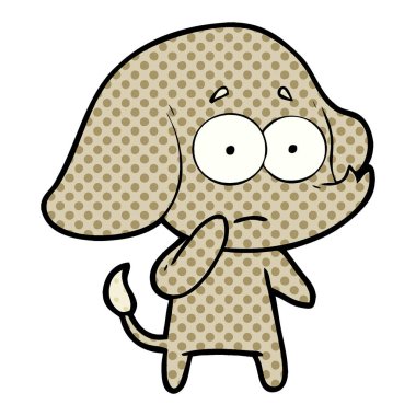 vektör çizim karikatür emin fil