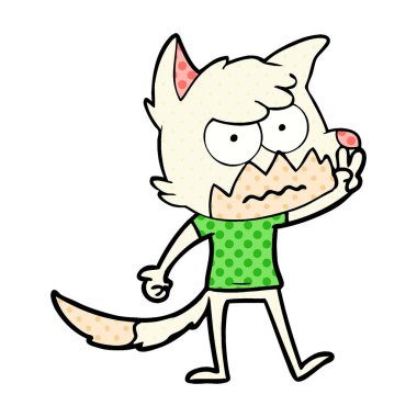 vektör çizim karikatür rahatsız fox