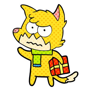 vektör çizim karikatür rahatsız fox