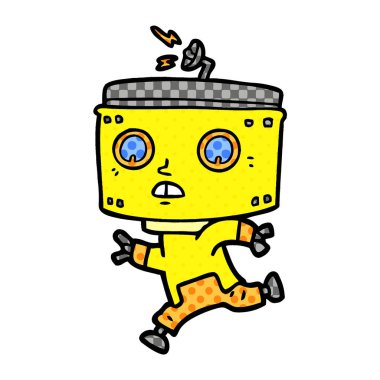 Çizgi film robotunun vektör çizimi