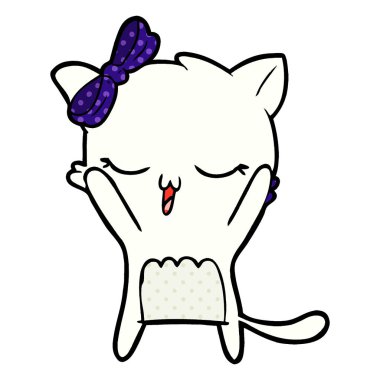 kafa yay ile karikatür kedi