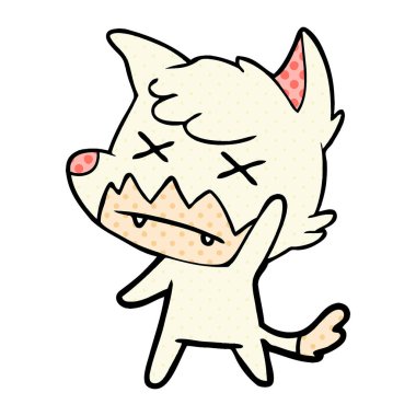 Çizgi film tilkisinin vektör çizimi