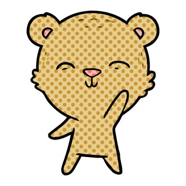 mutlu karikatür ayı vektör çizim