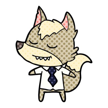 Dostu karikatür patron kurt