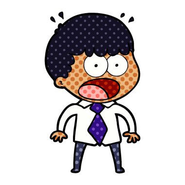 gömlek ve kravat şok adam çizgi film