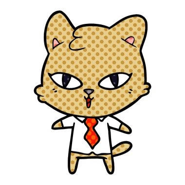 Çizgi film kedisinin vektör çizimi