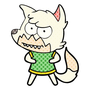 vektör çizim karikatür sırıtan Fox