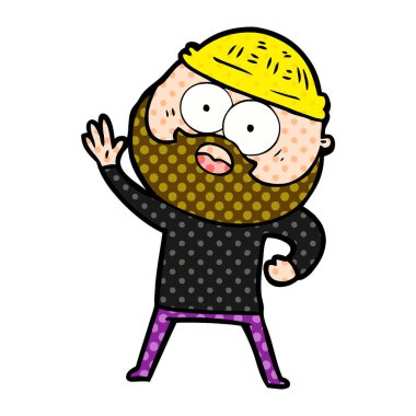 vektör çizim karikatür sakallı adam
