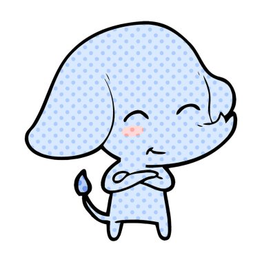 vektör çizim sevimli çizgi fil