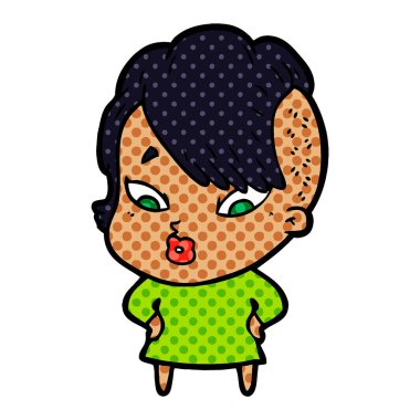 vektör çizim karikatür sürpriz kız