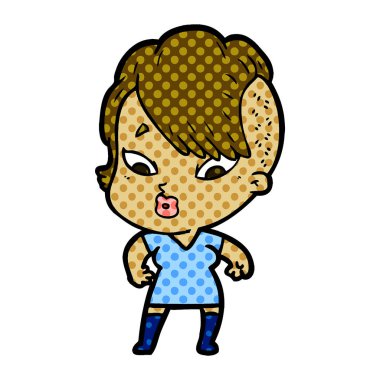 vektör çizim karikatür sürpriz kız