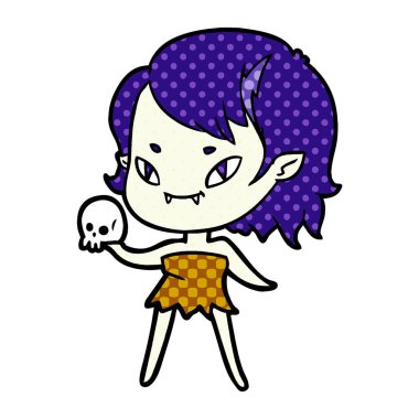 çizgi film dostu vampir kız kafatası ile