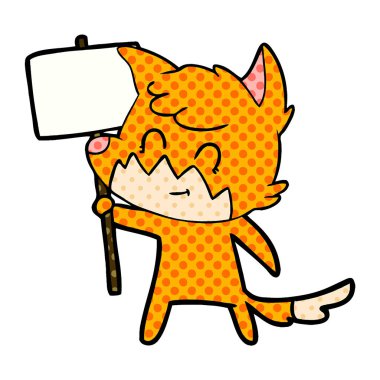 çizgi film dostu fox işareti ile