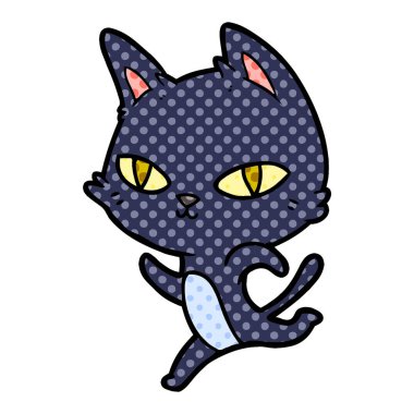  vektör çizim karikatür kedi bakarak