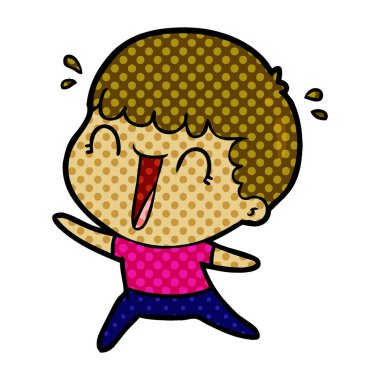 vektör çizim karikatür adam gülen