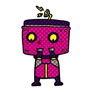 Çizgi film robotunun vektör çizimi