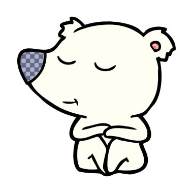 mutlu karikatür kutup ayısı