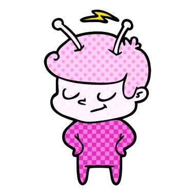Dostu karikatür spaceman vektör çizim