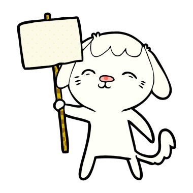 vektör çizim mutlu karikatür köpek