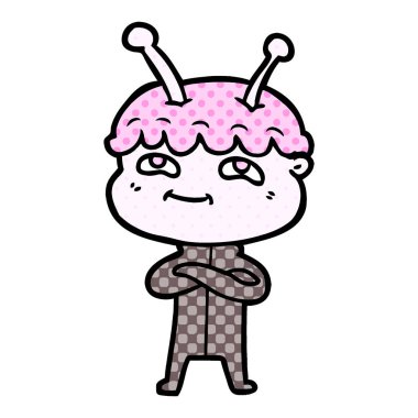 Dostu karikatür spaceman vektör çizim