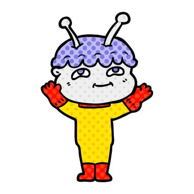 Dostu karikatür spaceman vektör çizim