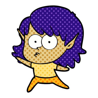 çizgi film elf kızı bakıyordu