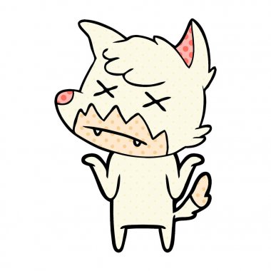 Çizgi film tilkisinin vektör çizimi