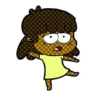 vektör çizim karikatür yorgun kadın