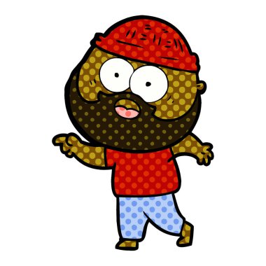 vektör çizim karikatür sakallı adam