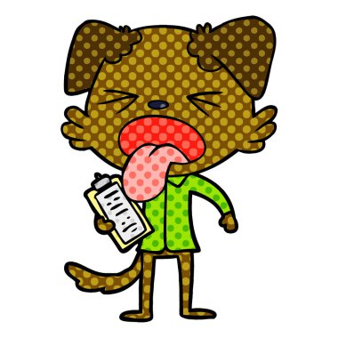 vektör çizim karikatür köpek bıkkın