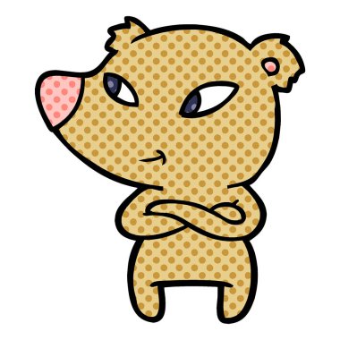 Tatlı çizgi film ayısının vektör çizimi