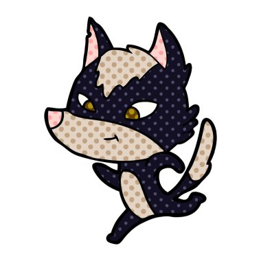 çalışan dostu karikatür kurt