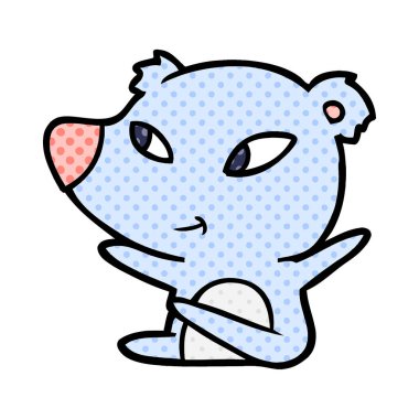 Tatlı çizgi film ayısının vektör çizimi