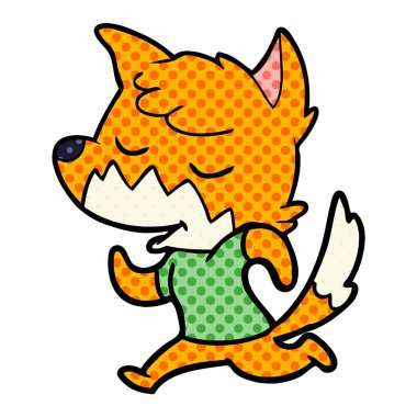 koşan dostu karikatür tilki