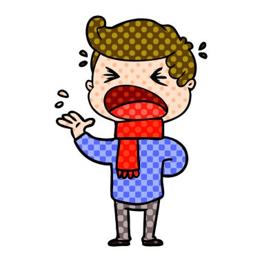 vektör çizim karikatür bağıran adam
