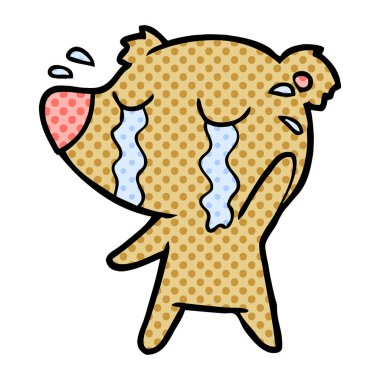 vektör çizim ayı ağlıyor çizgi film