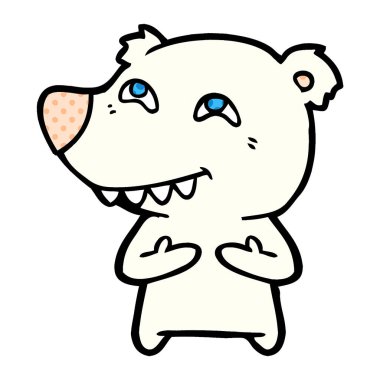 çizgi film kutup ayısı diş gösterilen