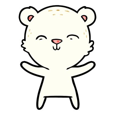 mutlu karikatür kutup ayısı