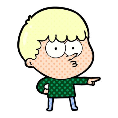 Çizgi film çocuğunun vektör çizimi