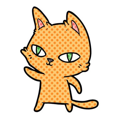  vektör çizim karikatür kedi bakarak