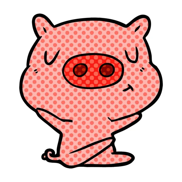 Illustration Vectorielle Contenu Dessin Animé Porc — Image vectorielle